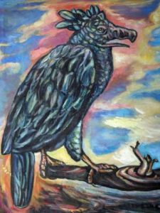 Peinture de 3'Rego Monteiro: gavião Real le plus grand oiseau de proie Amerique