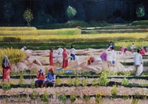 Voir cette oeuvre de Catherine MADELINE: Récolte de riz