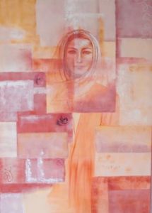 Voir cette oeuvre de Brigitte Jeanneau: Femme au foulard