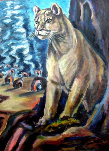 Fornosqueimam,ameaçam extinção onça parda - Peinture - 3'Rego Monteiro Fornosqueimam,ameaçam extinção onça parda - Peinture - 3'Rego Monteiro