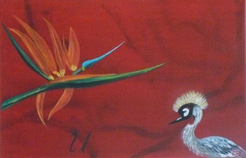 Duo d'oiseaux - Peinture - Muriel Leveque