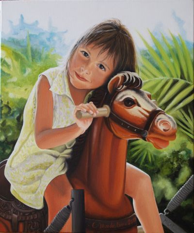 L'artiste Catherine MADELINE - Talloulah sur son cheval