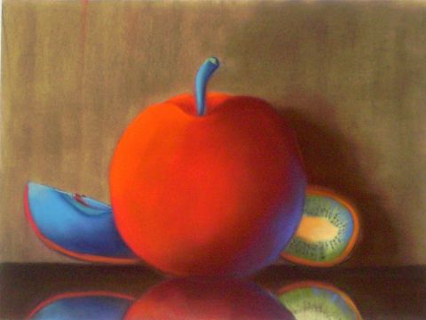 L'artiste BETTY-M peintre - pomme bleue et kiwis