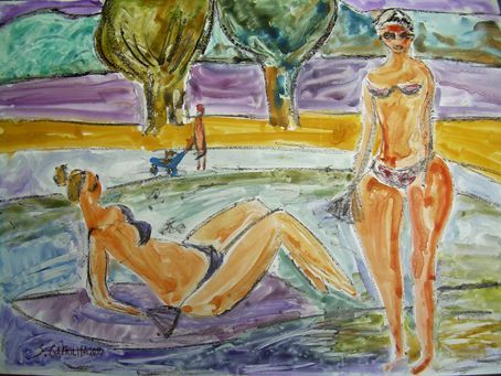 L'artiste Gavrilita - Amis à la plage
