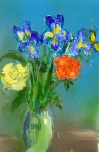 Peinture de Alex: vase d'iris