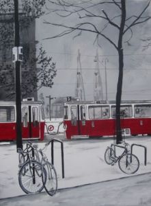 Voir le détail de cette oeuvre: tram rouge