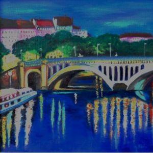 Peinture de Paoli: Lyon   le pont Wilson