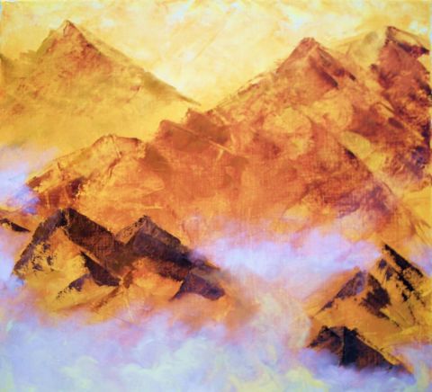 Les Monts jaunes - Peinture - Brigitte De Pooter