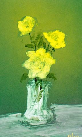 roses jaunes - Peinture - Alex