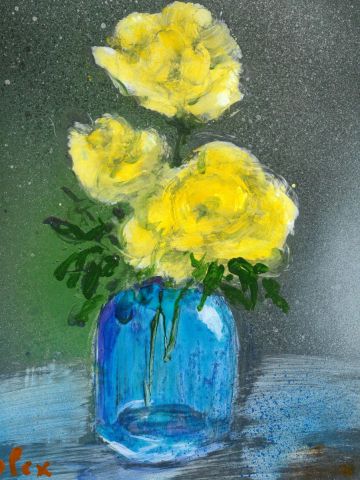 roses jaunes  - Peinture - Alex