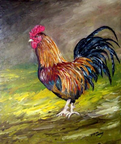 Le coq - Peinture - Didier watrin Le coq - Peinture - Didier watrin