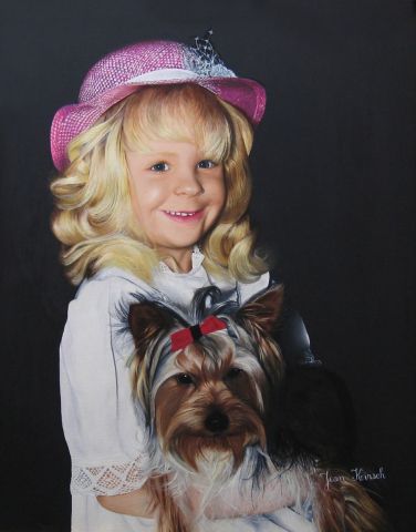 La Fillette et le chien - Peinture - Jean Kirsch La Fillette et le chien - Peinture - Jean Kirsch