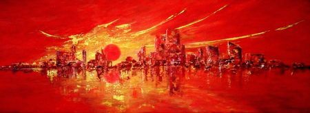 Soleil rouge - Peinture - Catherine Thivrier-Forestier