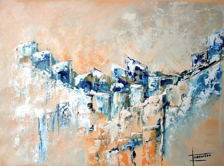 A  flanc de falaise - Peinture - Catherine Thivrier-Forestier