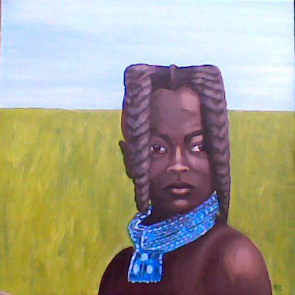 femme du botswana - Peinture - martine zendali