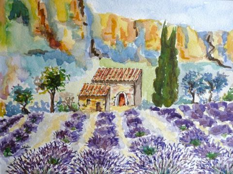 Les petites maisons aux lavandes - Peinture - olivierb
