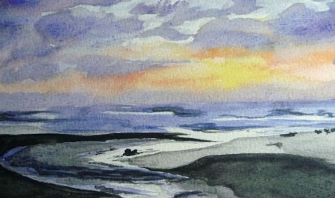 Soleil couchant sur marée noire ! - Peinture - olivierb Soleil couchant sur marée noire ! - Peinture - olivierb