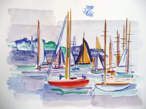 Le Bassin de Deauville - Peinture - olivierb Le Bassin de Deauville - Peinture - olivierb