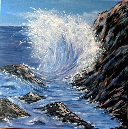 La vague - Peinture - Catherine Thivrier-Forestier