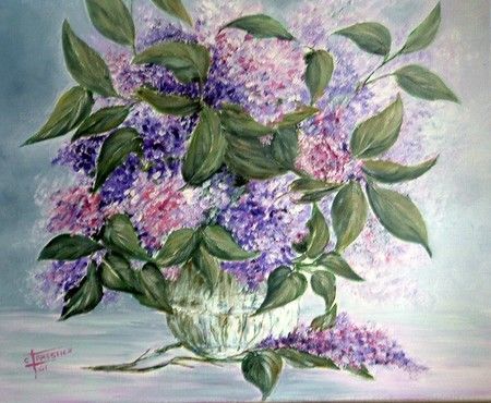 Vase aux lilas - Peinture - Catherine Thivrier-Forestier