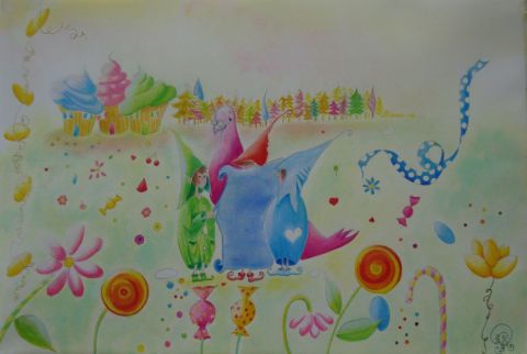 Il était une fois trois petits lutins... - Peinture - rosyline3 Il était une fois trois petits lutins... - Peinture - rosyline3