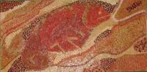 Mosaique de Marie-rose Atchama: caméleon