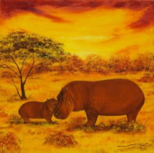 Voir cette oeuvre de MALOU: Bisous d' Hippo