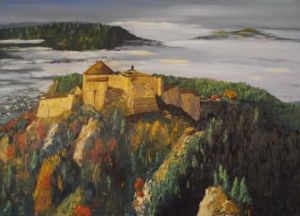 Peinture de didier piquard: Le chateau de Joux
