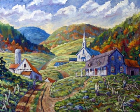 L'artiste Prankearts - A Day in our Valley original large landscape painting by Prankearts L'artiste Prankearts - A Day in our Valley original large landscape painting by Prankearts