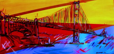 L'artiste tulipe - golden gate bridge- façon pop-art