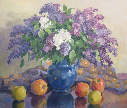 Les lilas et les pommes - Peinture - Manukyan Vachagan