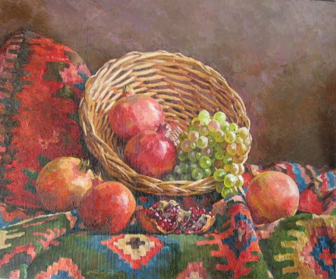 Les fruits avec de la paille - Peinture - Manukyan Vachagan