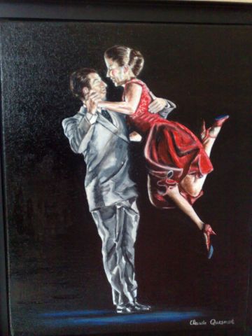 L'artiste claude quesnot - Couple de danseurs de Tango
