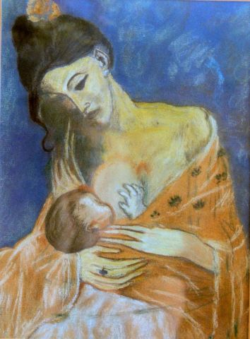 L'artiste Mounette - La maternité d'après Picasso