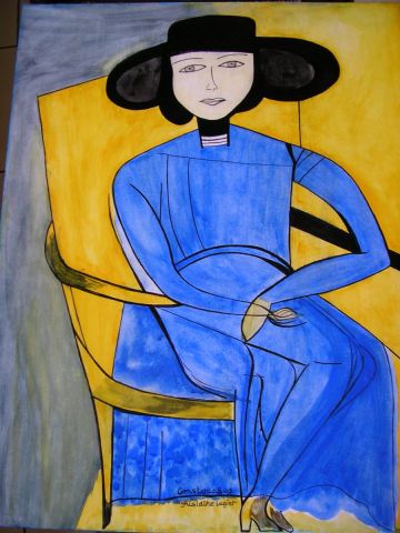 Peinture : FEMME ASSISE (2) - GHIS Peinture : FEMME ASSISE (2) - GHIS