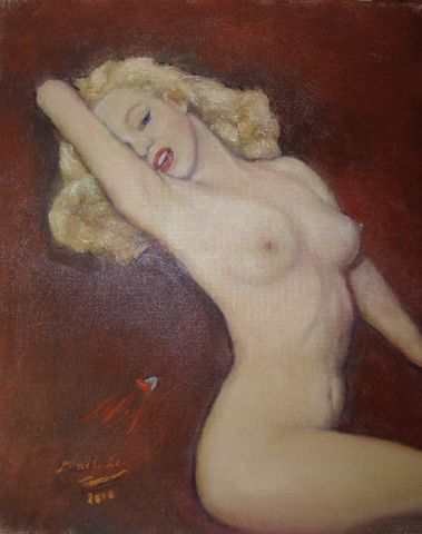 Marilyn nue ou N° 5 de Chanel - Peinture - MACLADE