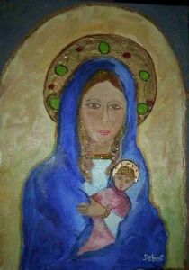 Voir cette oeuvre de DEBUF: Vierge à l'Enfant (peinture naïve)