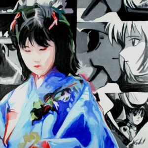 Peinture de CLOTILDE NADEL: petite geisha