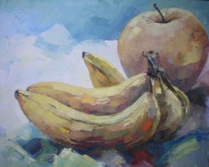 Voir cette oeuvre de gisele Ceccarelli : bananes et pommes