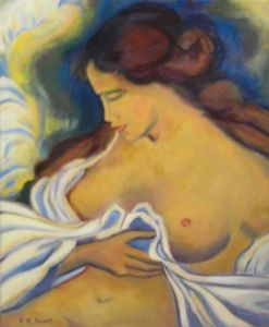 Peinture de franciane: Au bain (d'après Maillol)
