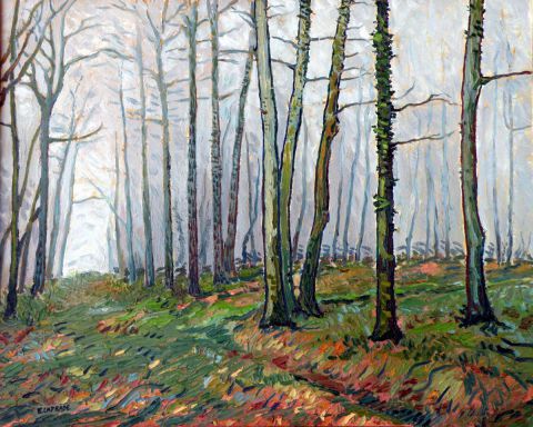 L'artiste Eric LAPRADE - sous bois dans la brume