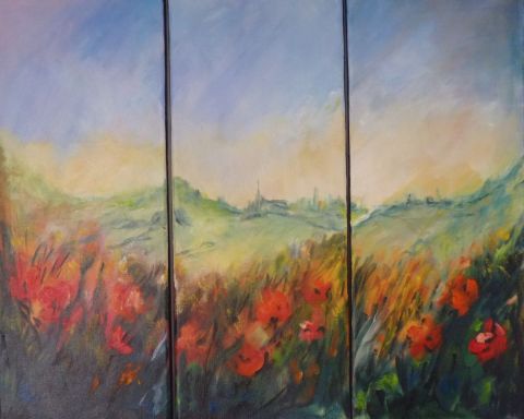 Peinture : les coquelicots - janine chetivet Peinture : les coquelicots - janine chetivet