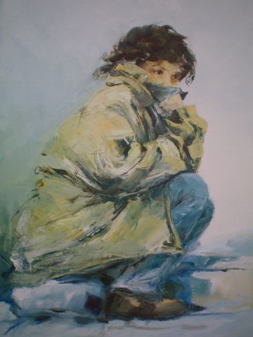 L'artiste gisele Ceccarelli  - jeune fille en hiver
