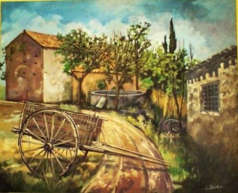 carro en la alameda - Peinture - LUIS IBAGNEZ