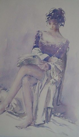 femme lisant - Peinture - gisele Ceccarelli 