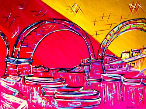 Peinture : vallon des auffes a marseille - tulipe Peinture : vallon des auffes a marseille - tulipe