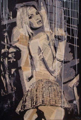 Eva à la jupe écossaise - Peinture - BERTRAND OTTAVI Eva à la jupe écossaise - Peinture - BERTRAND OTTAVI