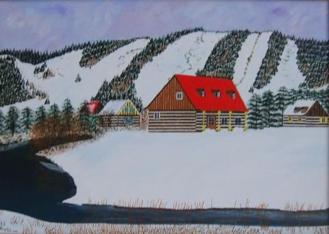 Paysage du Quebec vendu avec son cadre - Peinture - maurice bagolin