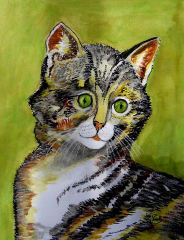 Le chat Mistigri - Peinture - Paoli