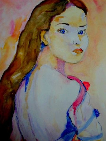 Jeune fille - Peinture - Paoli